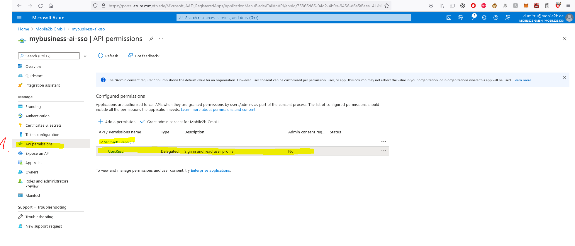 Azure AD SSO Step 7